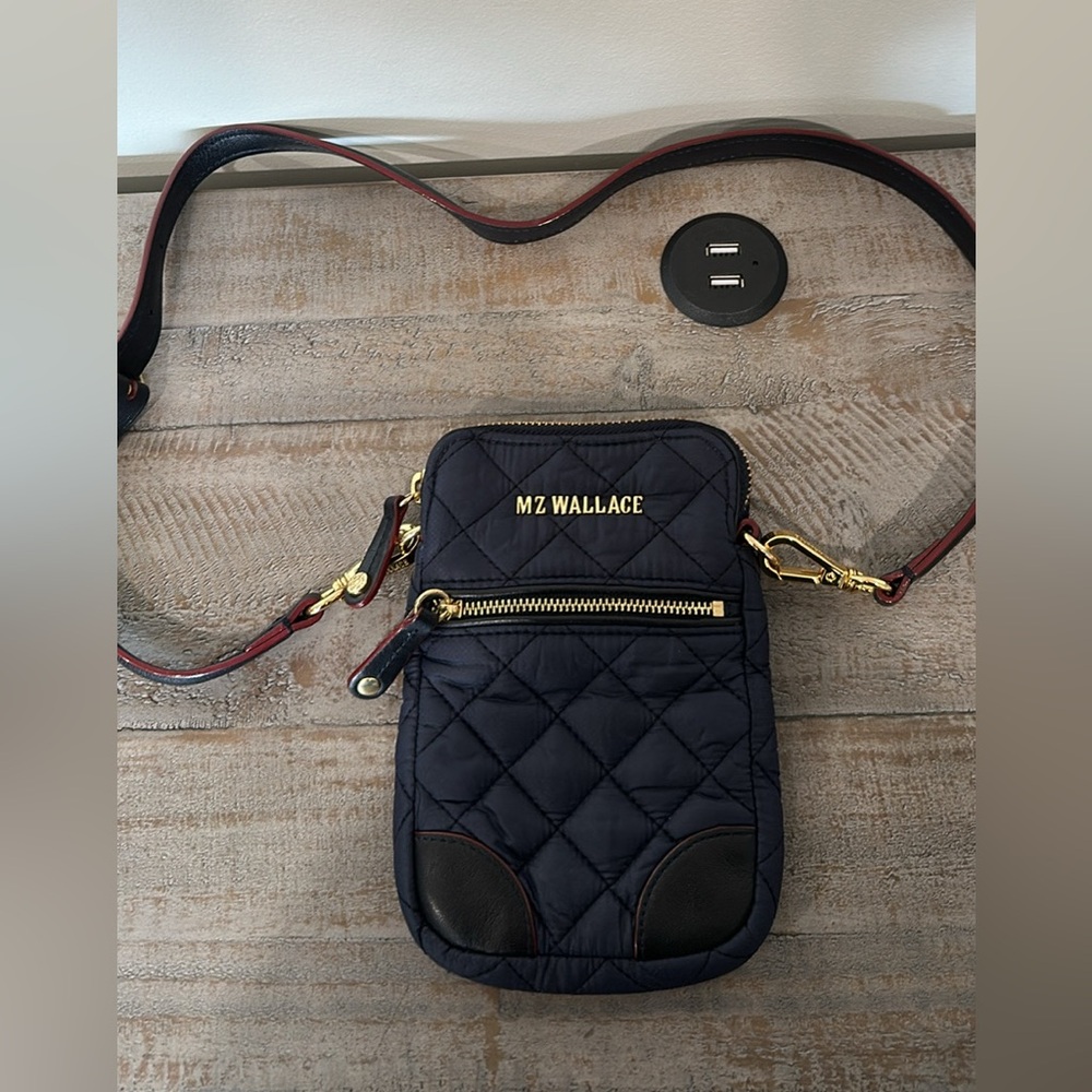 MZ Wallace Navy Quilted Crossbody